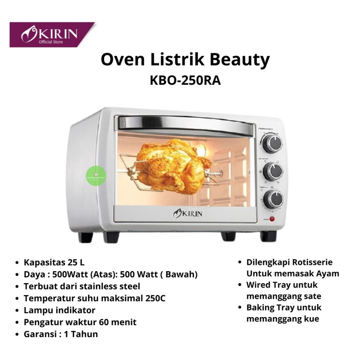 Kirin Oven Listrik Beauty 25 Liter Kbo-250Ra