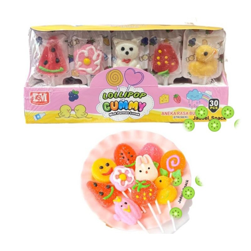 

Lollipop Gummy Nt Permen K Aneka Rasa Box Isi 30 Pcs