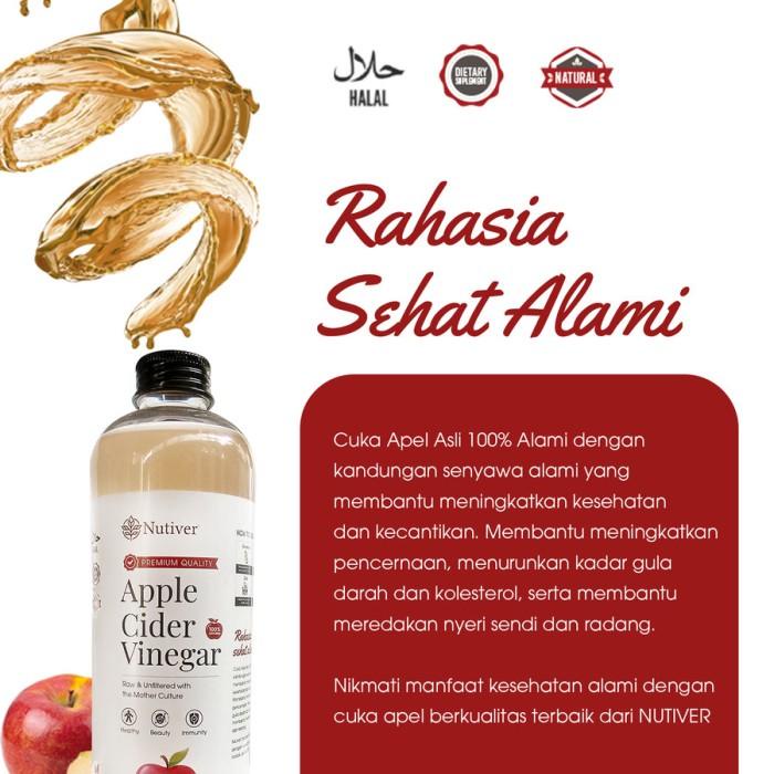 

Cuka Apel Organik With The Mother Nutiver 1000ML | Apple Cider Vinegar Best Seller