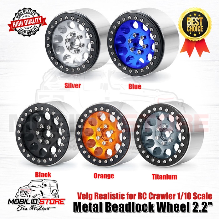 Ready Velg Beadlock 2.2 Realistic Metal Rims Wheels For Rc 1/10 Crawler 4Wd
