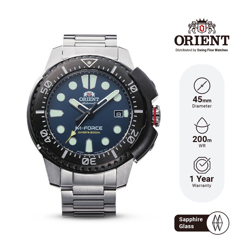 Jam Tangan ORIENT  RA-AC0L07L M-Force Automatic Sapphire Crystal Stainless Steel Original