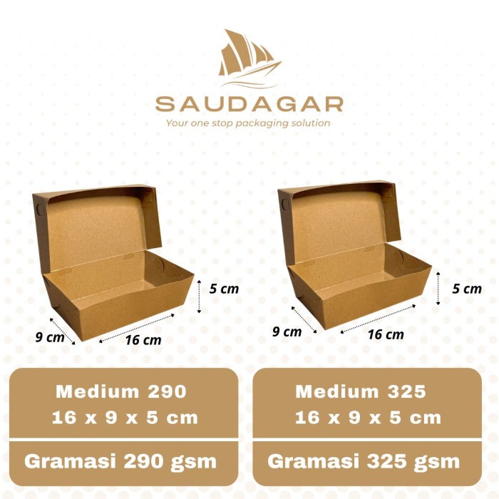 Murah KOTAK MAKAN KERTAS / KOTAK NASI KRAFT FULL LAMINASI NON COD