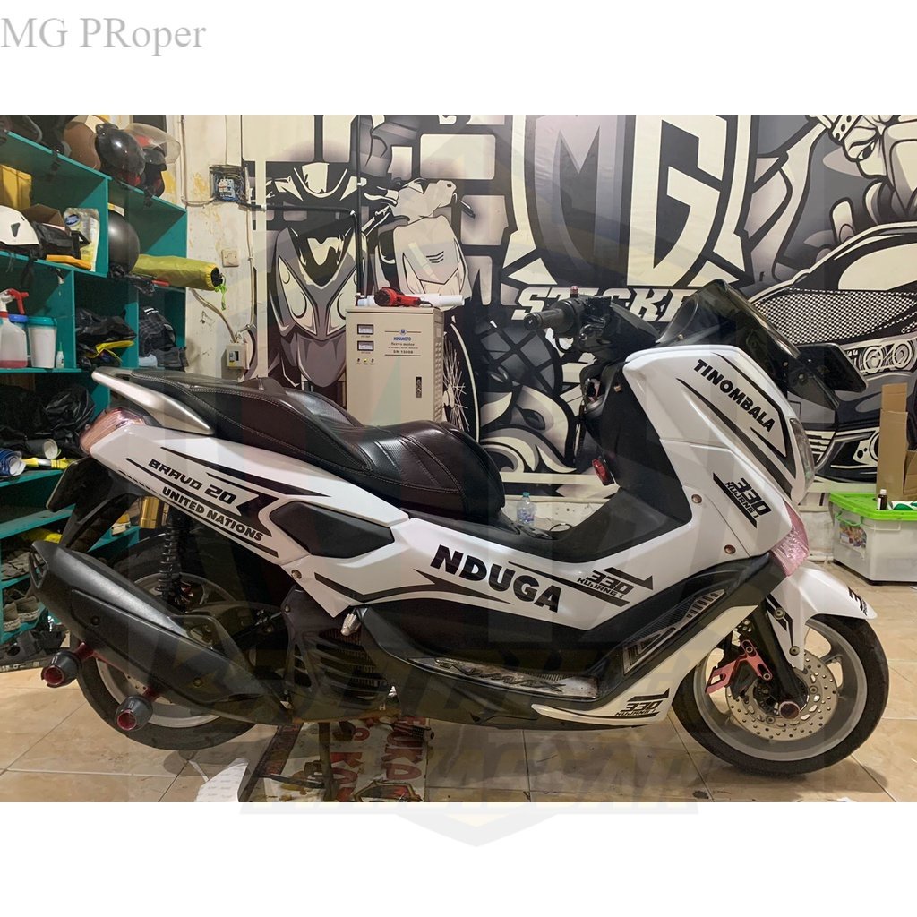 Striping Decal Stiker Motor YAMAHA NMAX OLD Full Body  NMAX Polos Putih Request Nama  Bisa COD