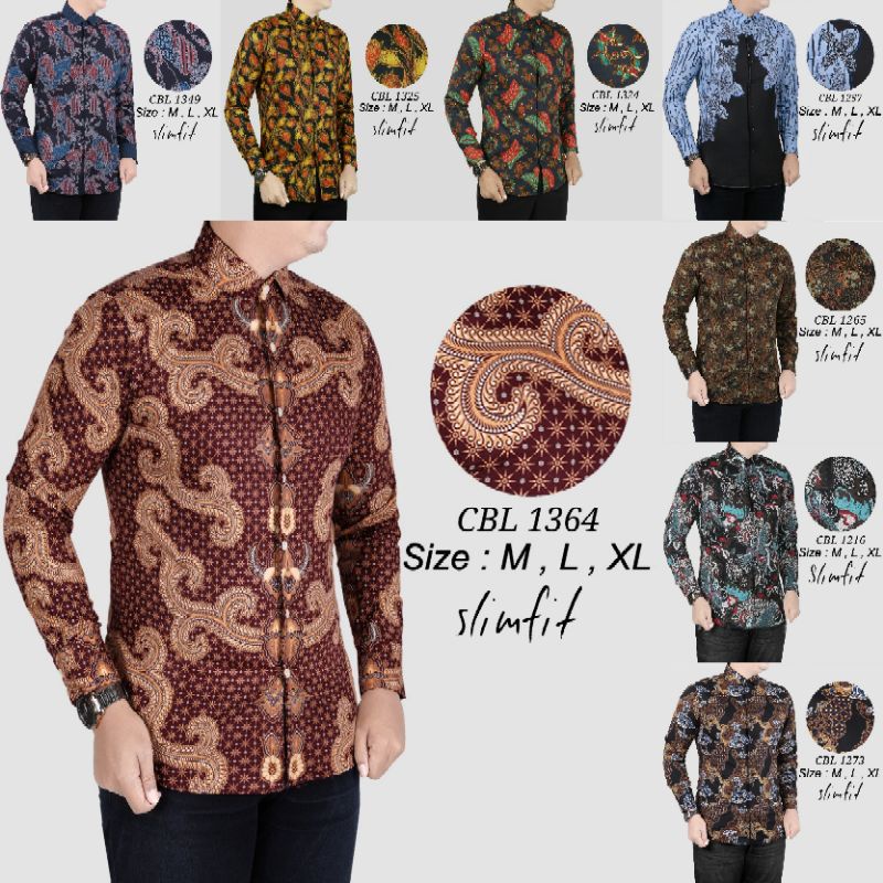 Kemeja Batik Pria Slimfit Lengan Panjang Colin Dion / Hem