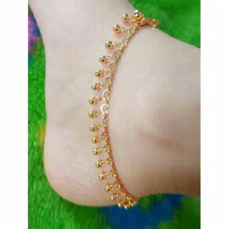 Ready stok Gelang kaki india Bola emas 24k Xuping sati2