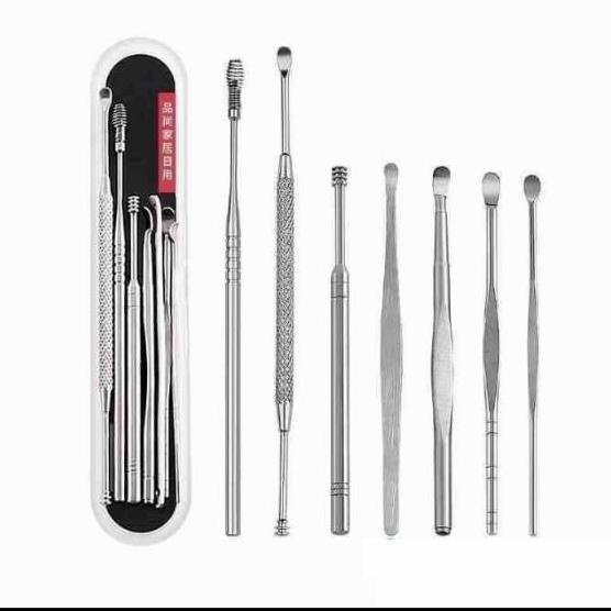 =+=+=+] Alat pembersih telinga 8 in 1 stainless (7 stainless 1 brush)