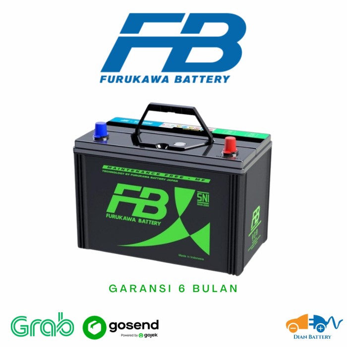 [New Ori] Aki Mobil Fortuner Diesel Nx110-5L Aki Kering Fb Mf 80D26L Diskon