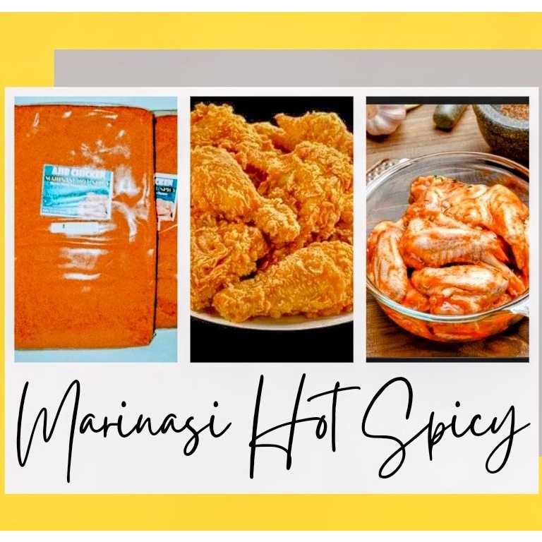 

Marinasi Hot Spicy ( Bumbu Rendam Ayam Pedas ) Kemasan 1Kg Bumbu Marinasi Marinade Ayam Fried Chien