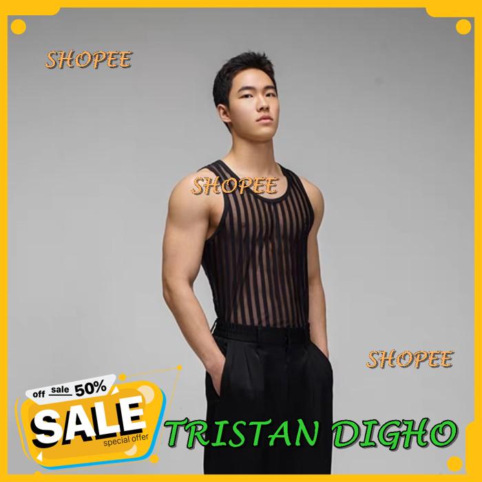 U PRO KAOS GYM PRIA SEXY PRIA TRANSPARAN ORI U PRO TANK TOP PRIA TRANSPARAN ORI