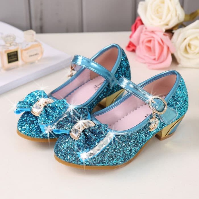 Sepatu Pesta Anak Perempuan Sepatu Heels Biru . Hs-005