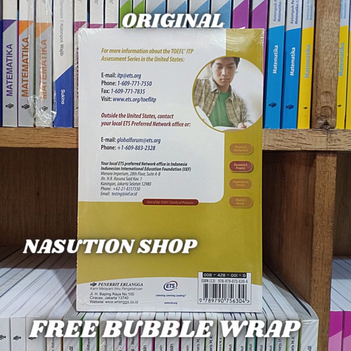 

NEW ORIGINAL ERLANGGA BUKU TOEFL ITP ASSESSMENT SERIES PRACTICE TESTS + CD