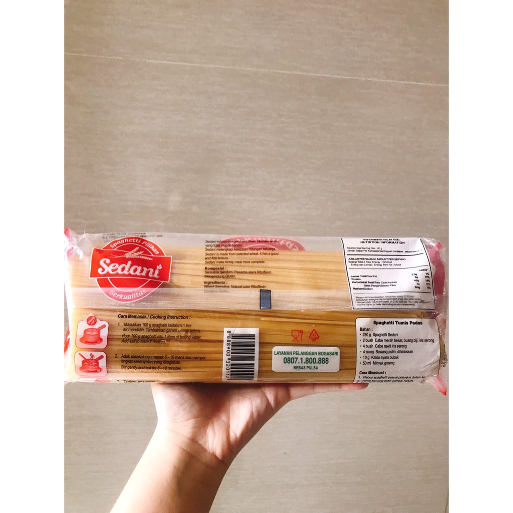 

Spagehetti Sedani 1Kg/ Pasta Sedani/ Spageti Sedani/ Spagetti Sedani