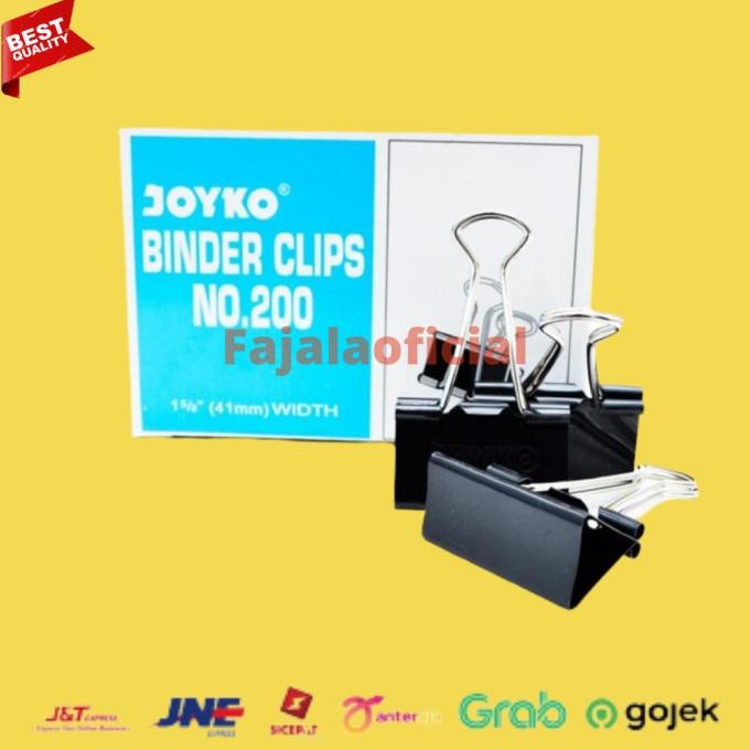 

Binder Clip No 200 / Klip kertas, harga per Bok isi 12 Kotak