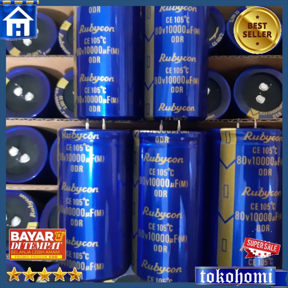 Kapasitor Elco 10000Uf80 V 80V Rubycon
