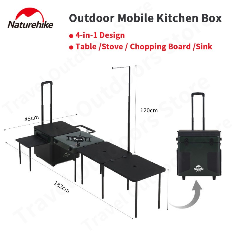 TOKO.PEJALAN KITCHEN BOX CAMPING LENGKAP DENGAN KOMPOR NATUREHIKE CNH22CJ013