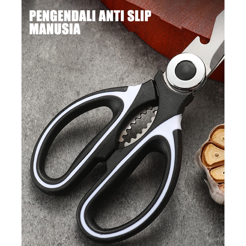 Kitchen Scissors Stainless Steel Meat Gunting Dapur Multifungsi Pemotong Tulang Ayam Ikan Daging Sayur Buah