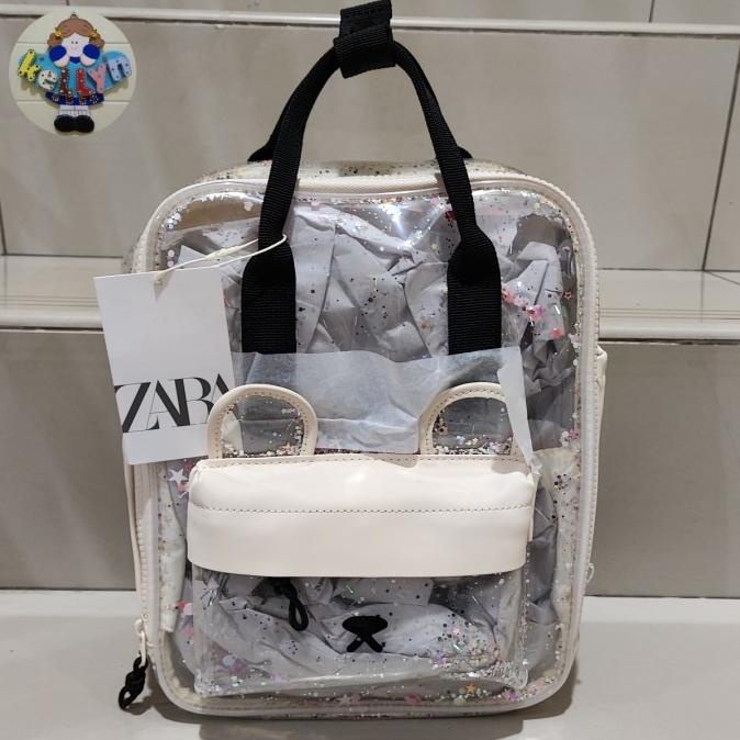 TAS BACKPACK ANAK TRANSPARAN GLITTER ZARA ORIGINAL BRANDED SALE RINADAVENTA5