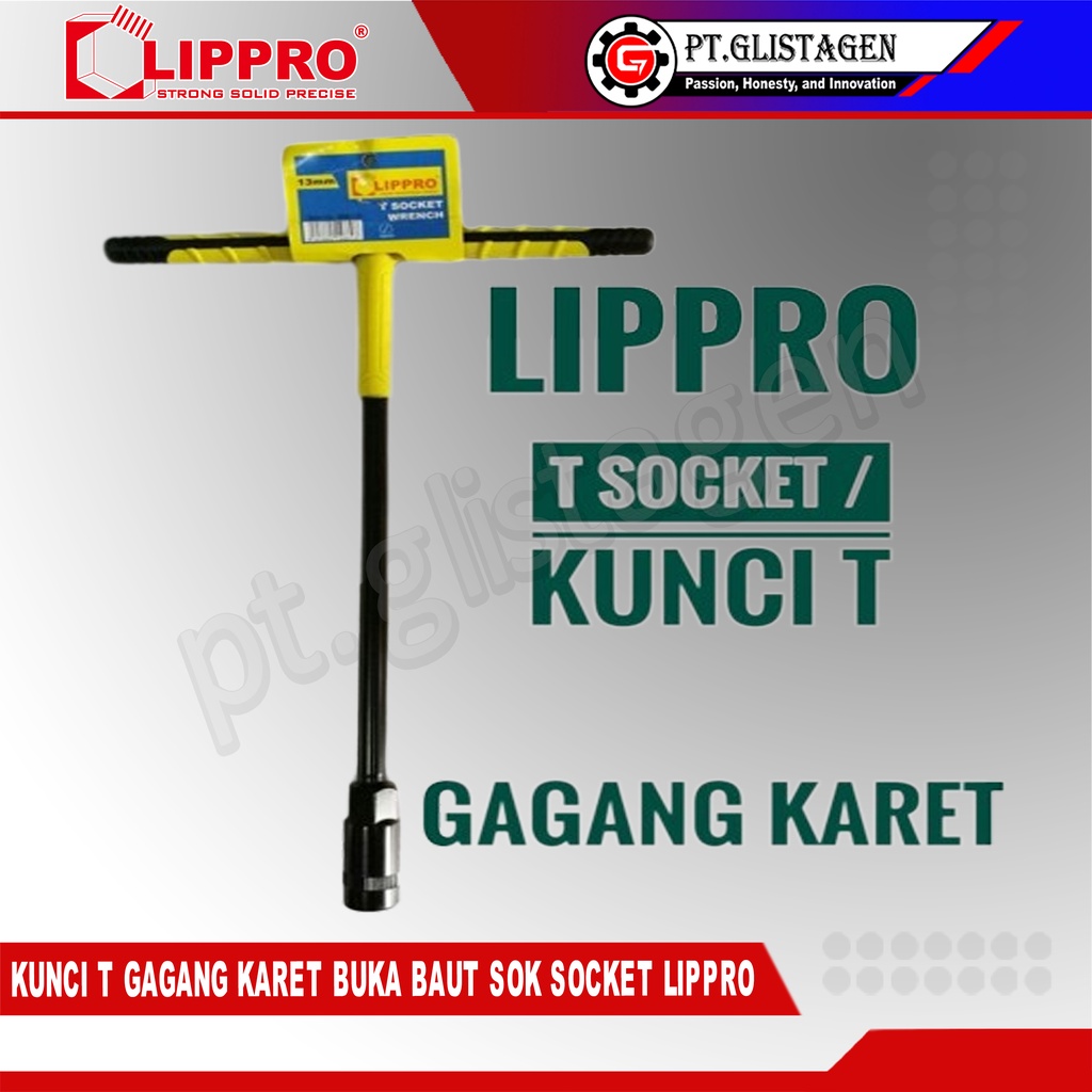LIPPRO Kunci T Gagang Karet Kunci Sok Sock T ( Semua Ukuran ) ORIGINAL