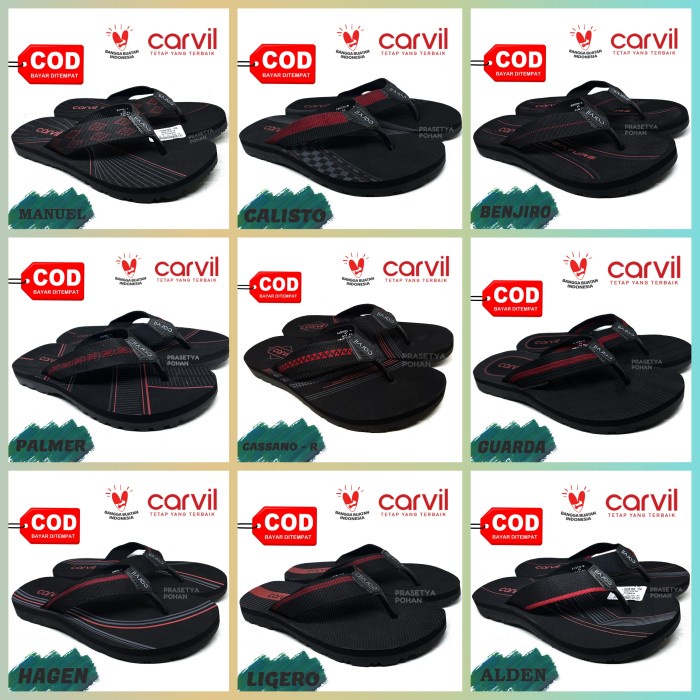 PROMO Sandal Pria Carvil Original Anti Air - Sendal Carvil Pria Original - B