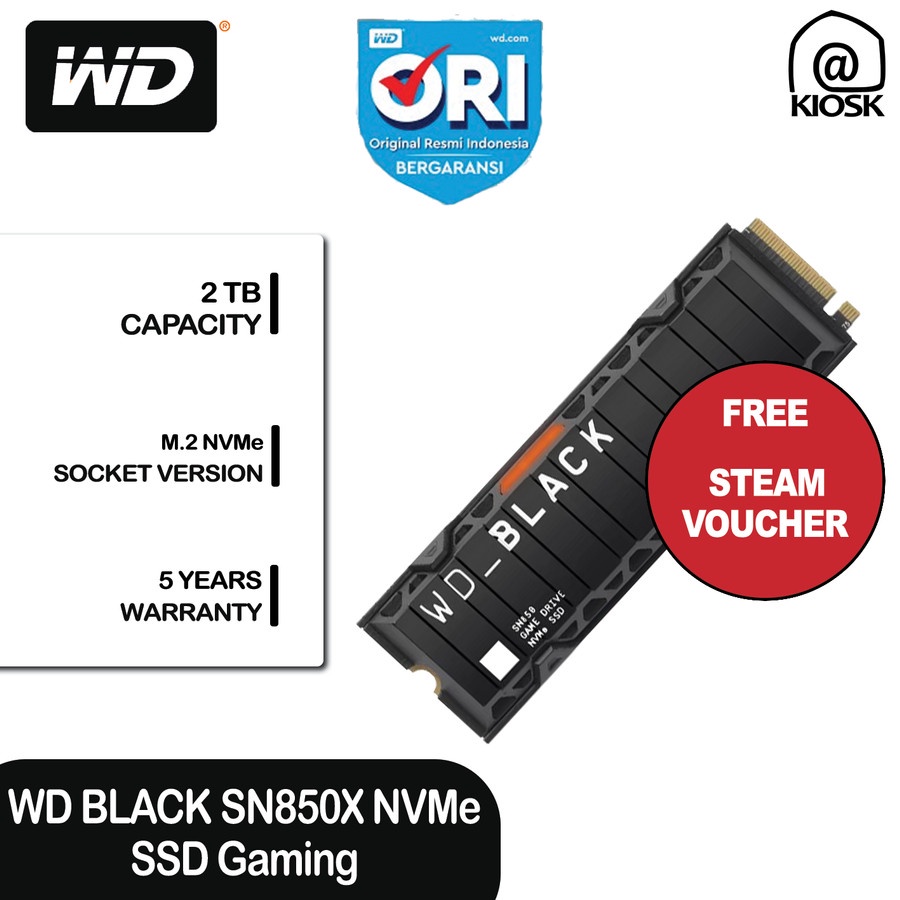 SSD WD Black SN850X 2TB with HEATSINK - SSD M.2 NVMe PCIe HEATSINK