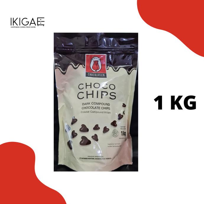 

TULIP DARK COMPOUND CHOCO CHIPS / COKLAT COMPOUND HITAM 1 KG