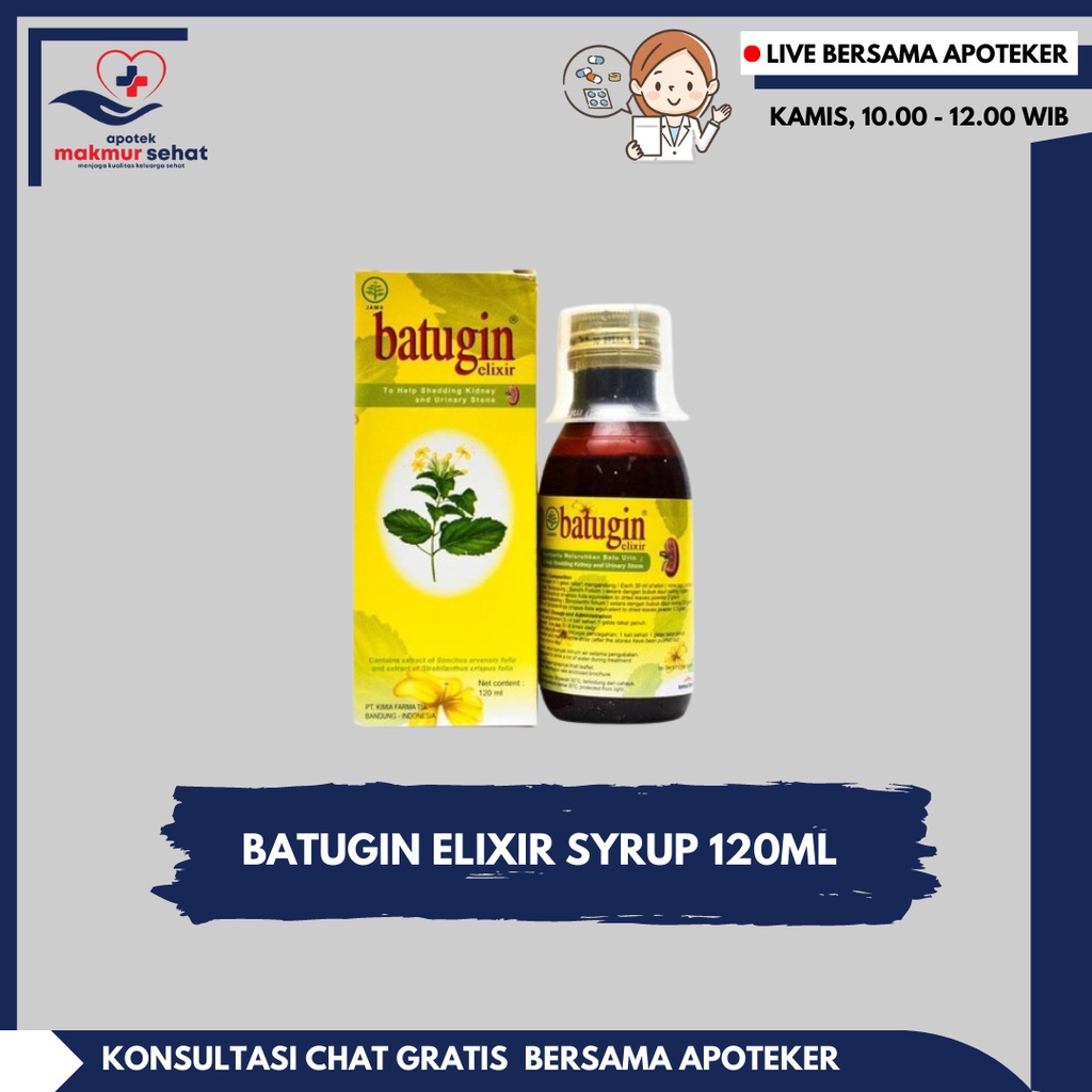 Batugin Elixir - 120 ml - obat sirup batu ginjal