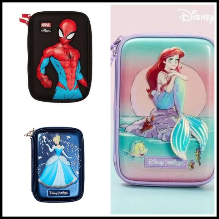 

HOT DEAL READY. SMIGGLE HARDTOP PENCIL CASE CINDERELLA, ARIEL, SPIDERMAN/KADO !!!!!!