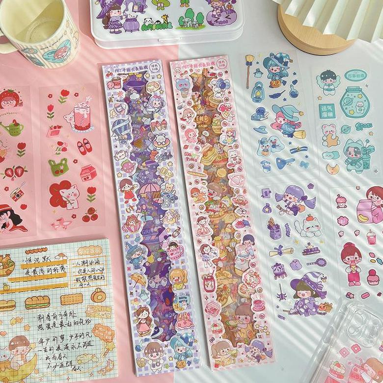 

(20PCS) STICKER STRIP LEDGER ISI 20PCS / STICKER KARAKTER SANRIO DEKOR DIARY JURNAL STICKER PET ANAK CUTE