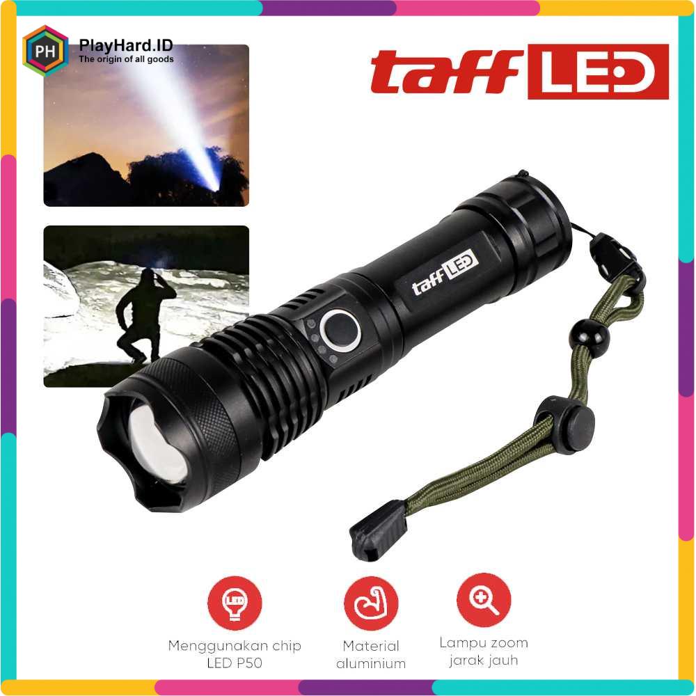 Senter LED Long Range Zoom USB Rechargeable P50