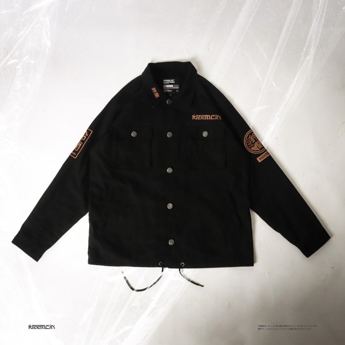 Kremlin Work Jacket Button Bordir Black - Suzuran