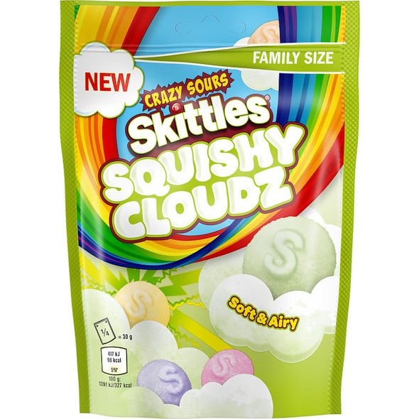 

Skittles Squishy Clouds Soft And Airy Permen Import 94 Gram