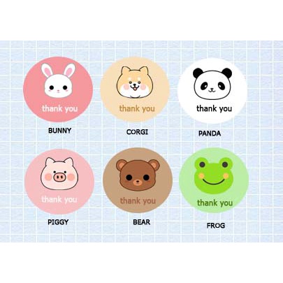 

STICKER LABEL THANKYOU KARAKTER KARTUN