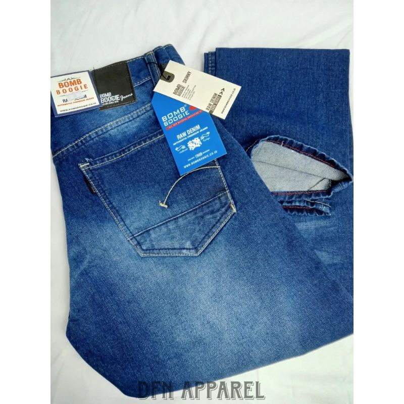 CELANA JEANS BOMBBOOGIE PRIA MODEL SLIM FIT WARNA BIRU STONE