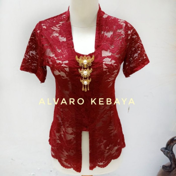 Kebaya Kutubaru Brukat Lengan Pendek