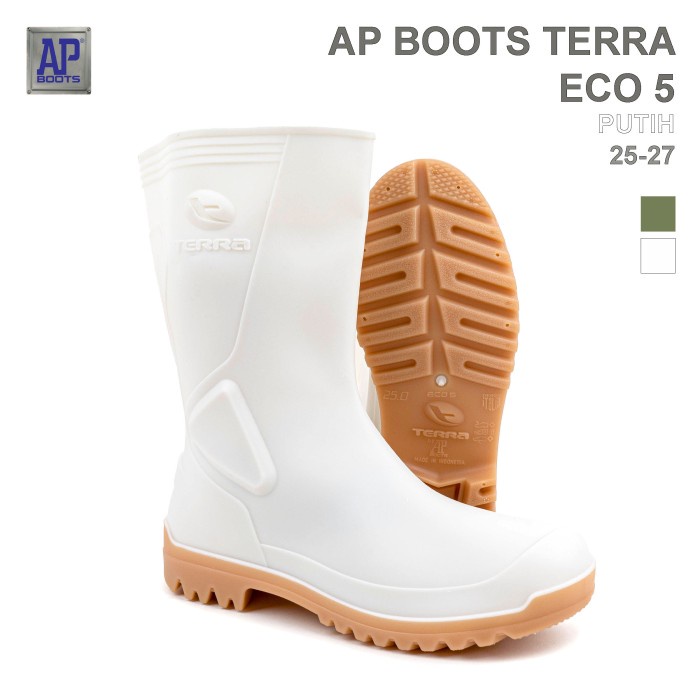 AP BOOTS TERRA ECO 5 PUTIH - SEPATU BOOT PVC ORIGINAL