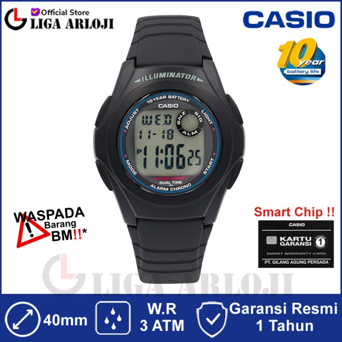 ✅Ori Casio F-200W-1Adf - Jam Tangan Pria Digital Hitam F-200W-1A F200W Bisa Sameday