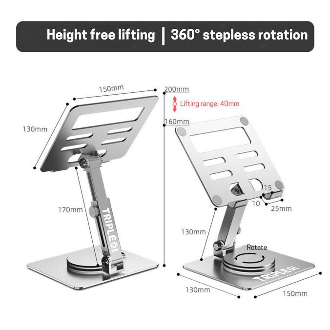Tripledi Td136 Stand Ipad Holder Tablet Aluminium Foldable Meja Kasir