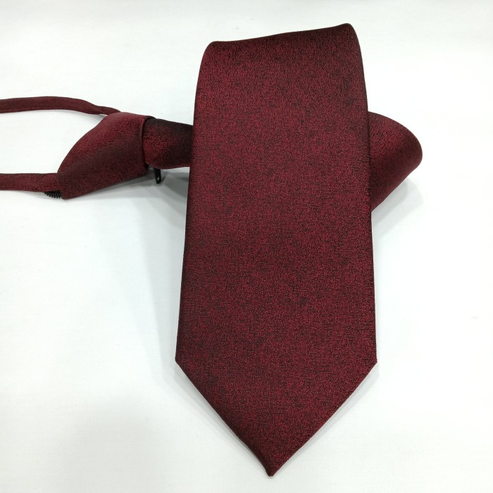 Dasi Maroon Polos Dasi Merah Zipper Instan Siap Pakai