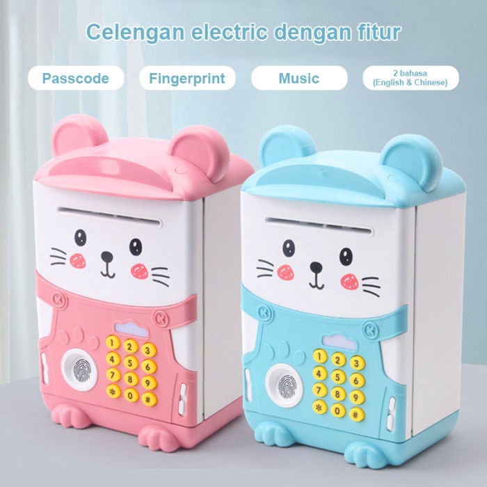 MAINAN ATM CELENGAN MINI ANAK OTOMATIS TABUNGAN EDUKASI LAKI PEREMPUAN