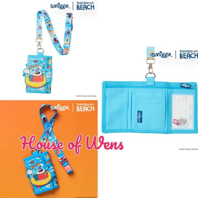 Smiggle Kangaroo Beach Frizzy Lanyard Wallet Original - Dompet Smiggle Original