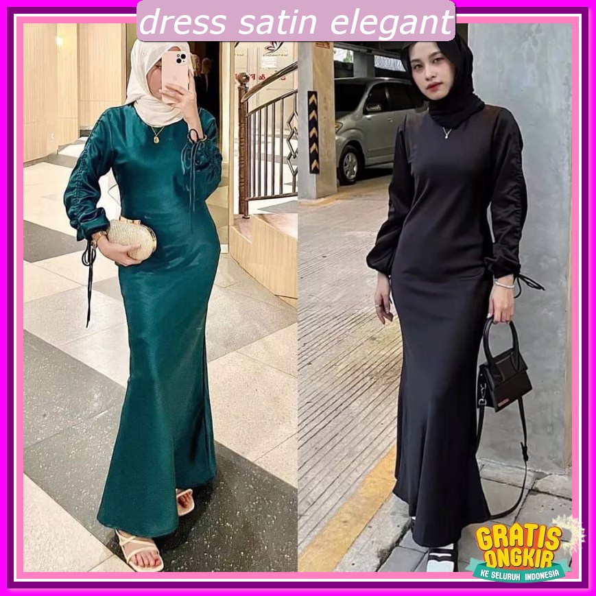 Dreas Brismid Terbaru Dress Satin Kondangan Bridesmaid Gaun Bridesmaid Satin Gahun Remaja Premium Mu