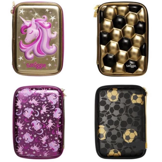 

Smiggle Pencil Case Hardtop Unicorn Gold Soccerball Gold Original Terbaik