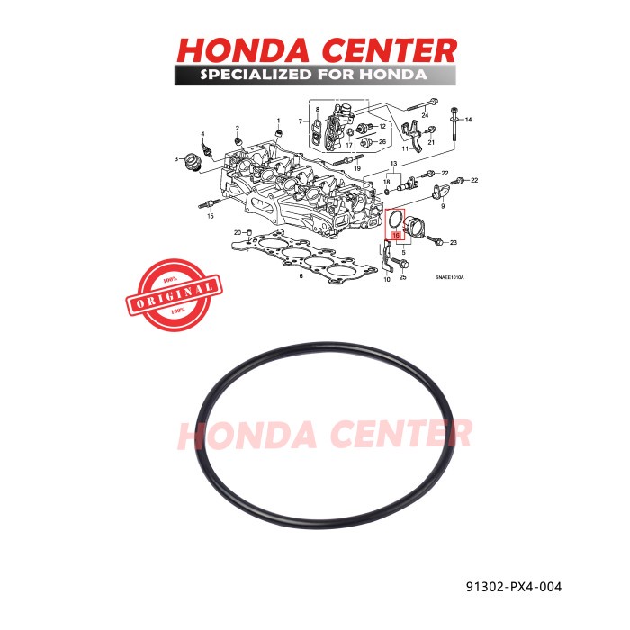 Cod O-Ring Seal Tutup Noken As Honda Jazz 04-07 Civic Fd 2006-2012 Kode Hm087
