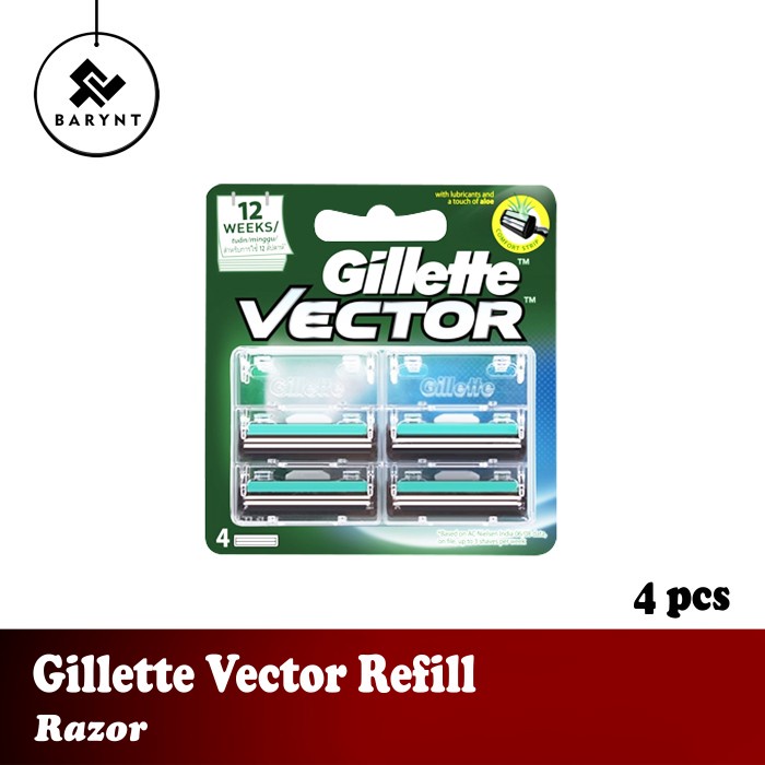 alat cukur rambut Gillette Vector Isi 4 Pisau Cukur - Isi Ulang Alat Cukur Refill(J1U5) termurah bis