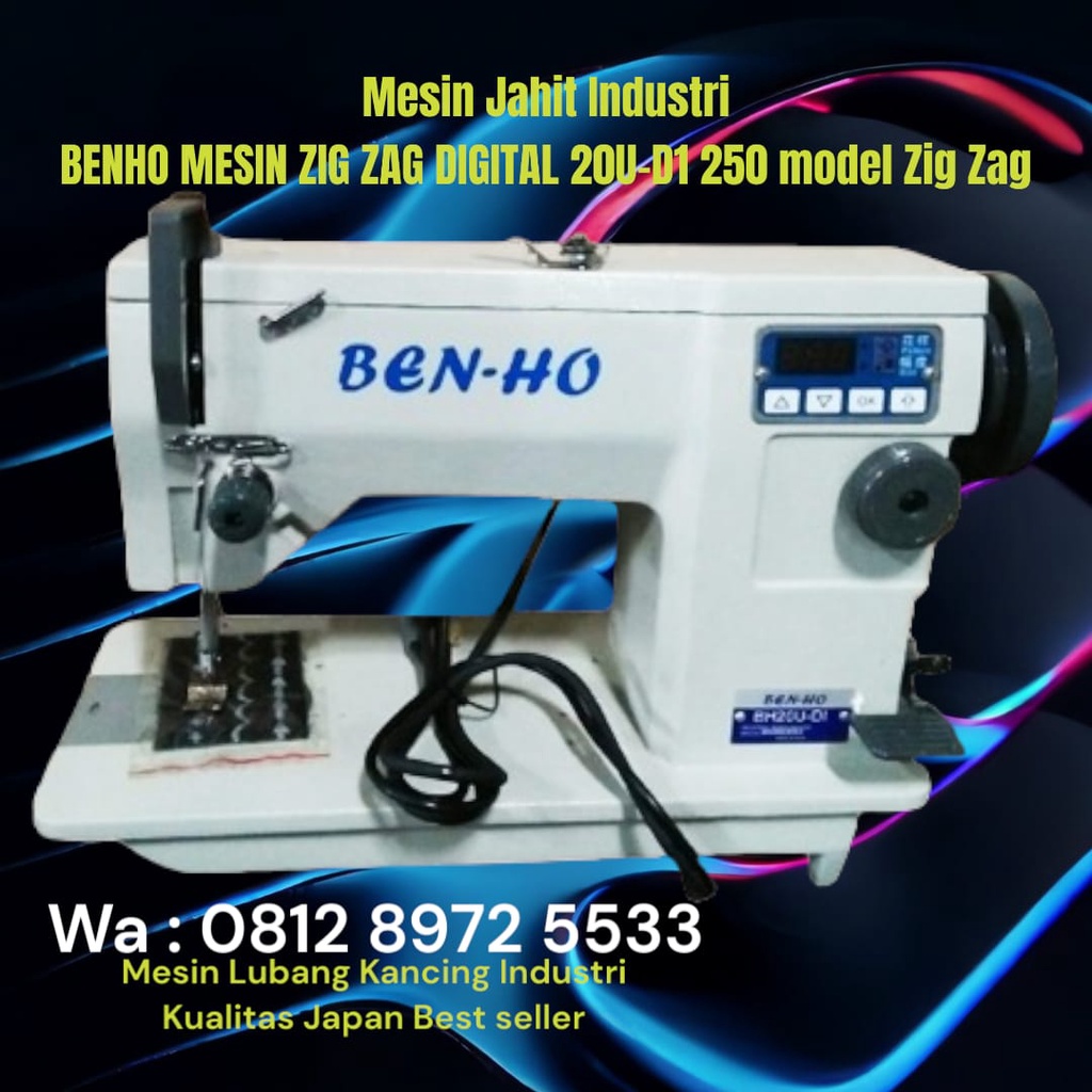 mesin jahit industri - mesin jahit benho zig-zag digital model 20u-D1 benho mesin jahit