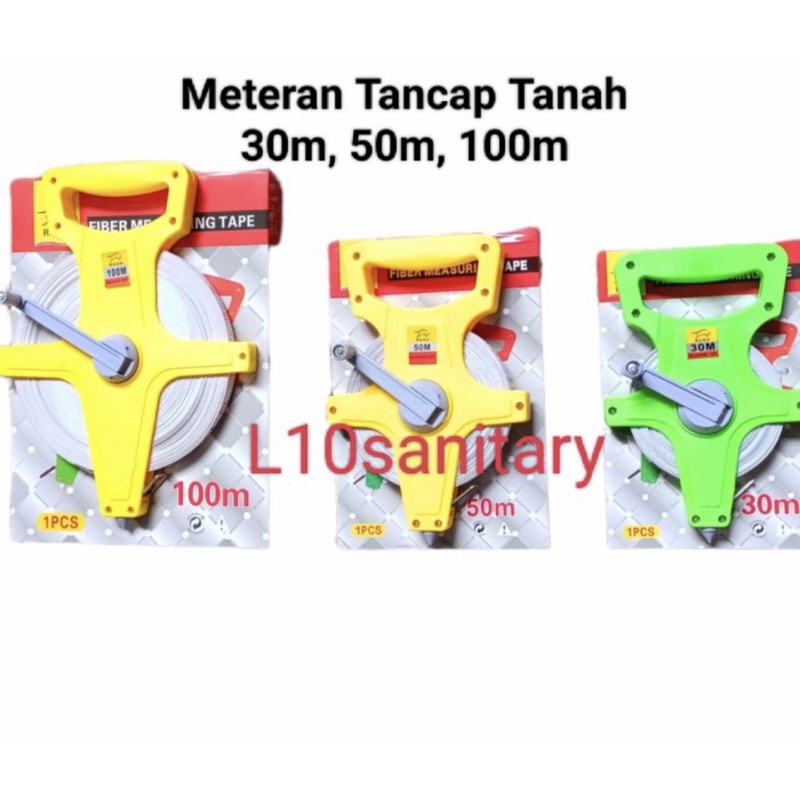 Meteran Tancap 100M / Meteran Tanah / Meteran Rol / Meteran Panjang 100 Meter