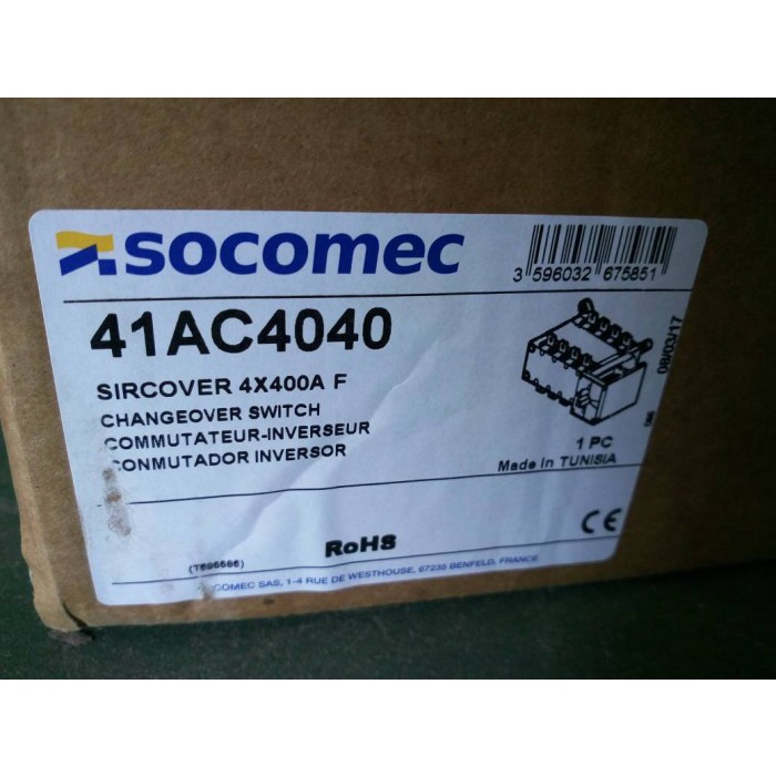 COS SOCOMEC 4P 400 AMP SIRCOVER SOCOMEC
