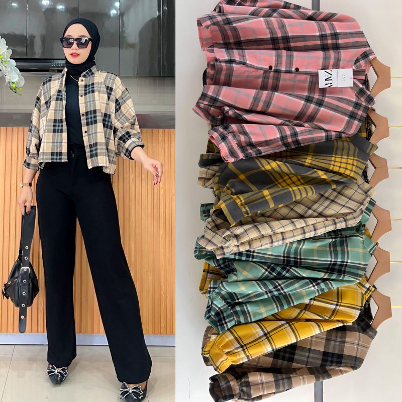 ATASAN CROP BATWING FLANEL