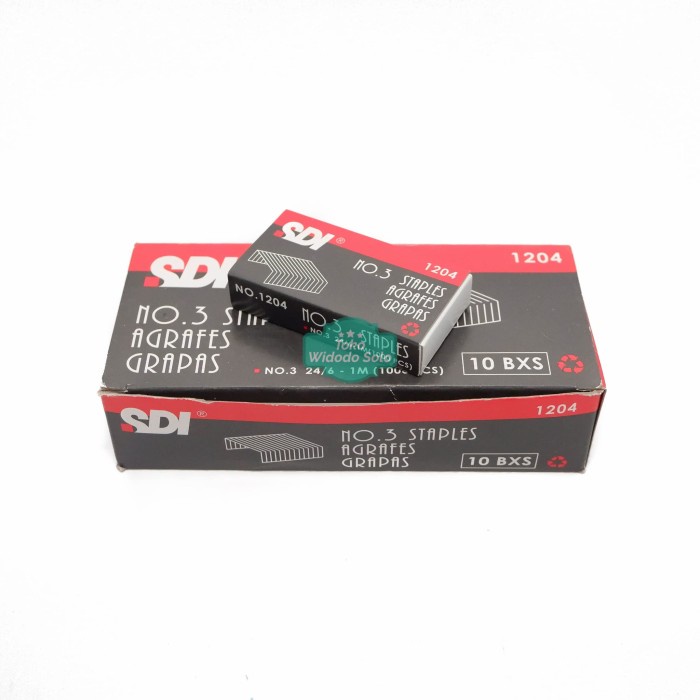 

Isi Stapler SDI 1204 No 3 24/6 Staples Refill Stapler 10 Box Kecil