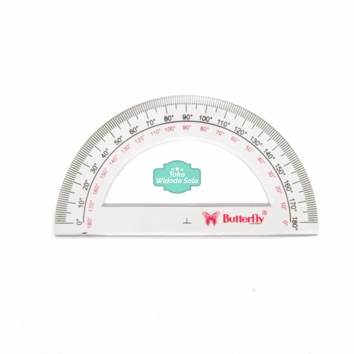 

Penggaris Busur Butterfly 12cm Lubang Protactor 180 Derajat 1 Buah